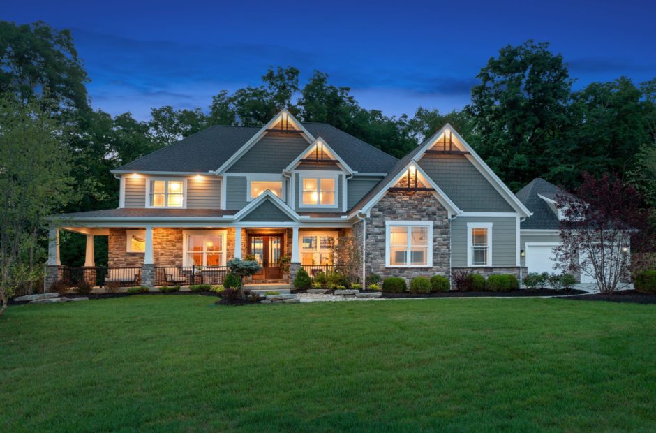 Shaker Run Homearama custom home at Sunset Meadow Estates in Wilmington, OH, built by Justin Doyle Homes, showcasing elegant architecture, landscaped exterior, and scenic surroundings.